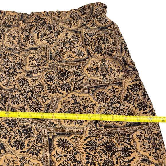 Daniel Field 100% Silk Capri Pants Womens Large 14/16 Black Brown Exotic Print - Picture 6 of 10